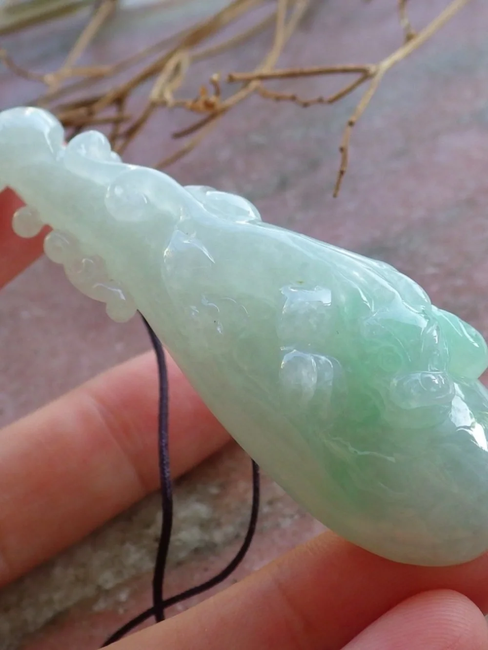 Certified Natural Myanmar Burma A Jade jadeite Dragon Pi Xiu Guitar Pendant